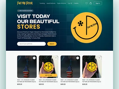 Car Perfume E-Commerce Website – Modern UI/UX carperfume cleanui creativedesign designinspiration ecommercedesign ecommerceui freshdesign fuelthefresh landingpage minimaldesign modernui onlinestore perfumedesign productdesign uidesign uiux uxdesign webdesign websitedesign