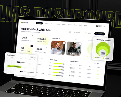 StudyBuddy - Learning Management Dashboard UI Design admindashboard analyticsdashboard cleanui dashboarddesign datavisualization edtech educationapp learningmanagementsystem lms moderndesign ovious.stuio productdesign studentportal uidesign uiux uxdesign webappdesign