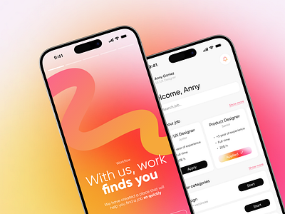 Workflow App for job seekers and freelancers 3d animation branding graphic design logo motion graphics ui