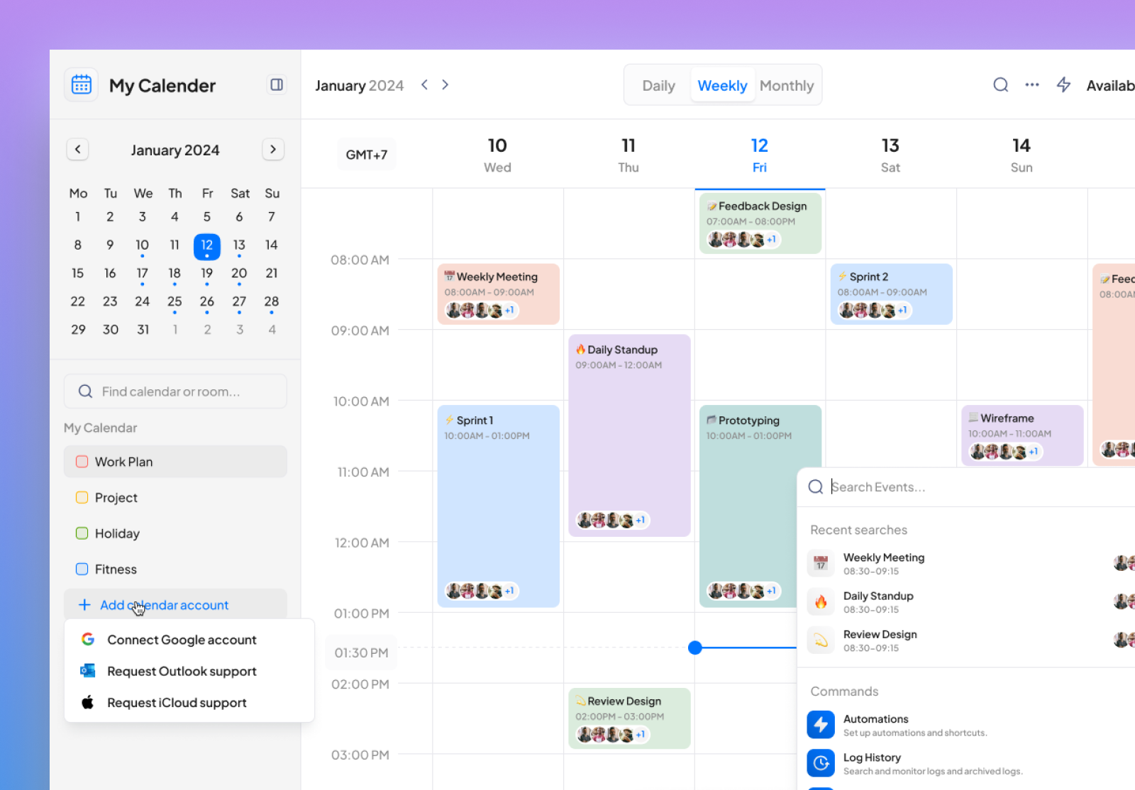 Smart Calendar Dashboard UI Design calendarapp clean ui collaboration tool dailyui dashboarddesign edtech event management minimaldesign modern design ovious.studio product design productivity app task management team management uidesign uiux uxdesign web app design