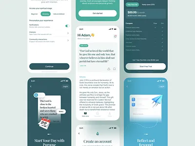📖 WellSpring Daily – Your Personal Bible Study Companion bible daily bible quote daily quote minimal app design mobile app design modern mobile app onboarding reflection ui ui ux