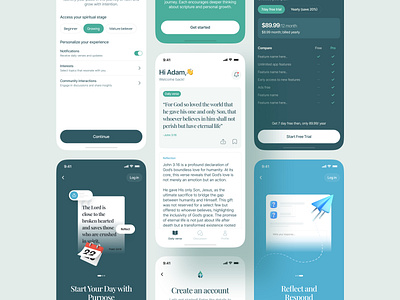 📖 WellSpring Daily – Your Personal Bible Study Companion bible daily bible quote daily quote minimal app design mobile app design modern mobile app onboarding reflection ui ui ux