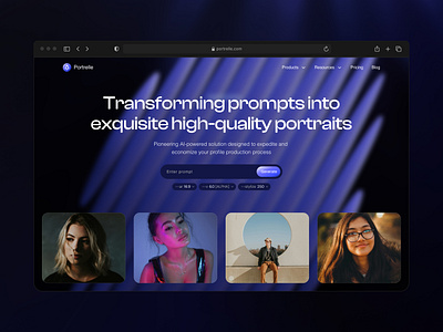 AI Portrait Generator – Portrelle Landing Page ai