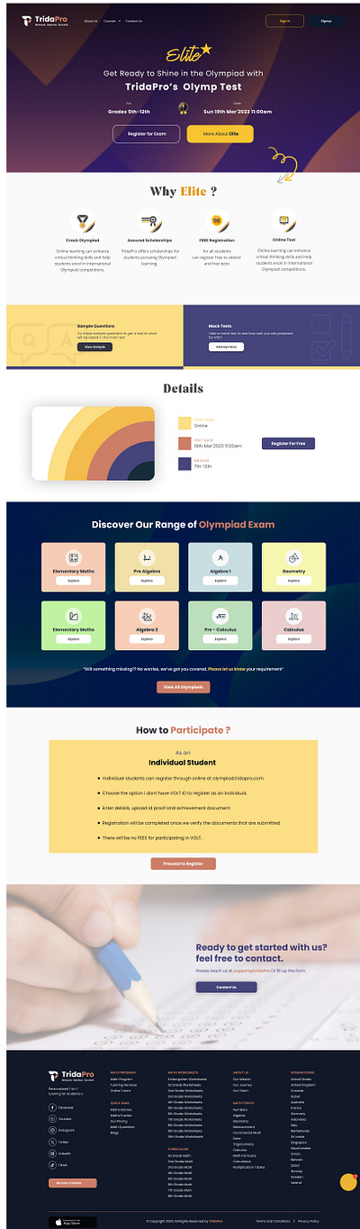 TridaPro Ellite Olympiad ui ui designers ui deveopment uiux