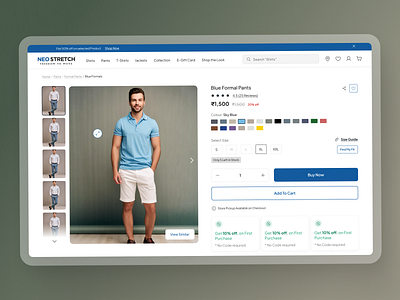 Ecommerce site for a premium fashion brand product