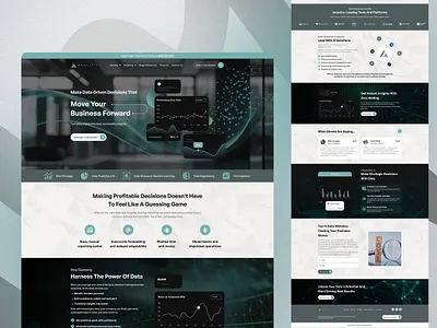 Data & AI Website for Actionable, Profitable Decisions ai integration analytics bi data engineering data governance data strategy decision intelligence forecasting machine learning real time dashboards ui uiux ux uxui website website design