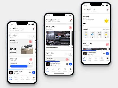 MyHome - Smart Home Monitoring App figma home monitoring app mobile app mobile app design smart home app smart home monitoring app ui ui design ui designer uiux uiux designer ux ux design ux designer
