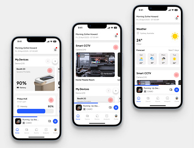 MyHome - Smart Home Monitoring App figma home monitoring app mobile app mobile app design smart home app smart home monitoring app ui ui design ui designer uiux uiux designer ux ux design ux designer