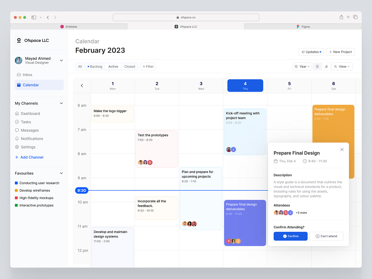 Project Timeline Dashboard (SaaS) by Ofspace SaaS for Ofspace on Dribbble