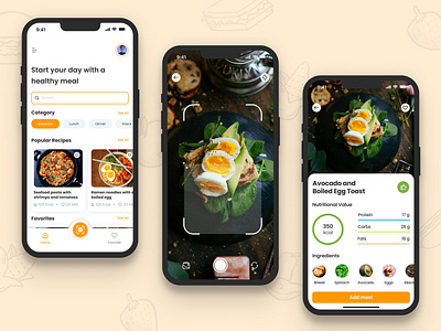 Food Scanner App UI app design figma foodscanner icons ui uichallenge uiux ux