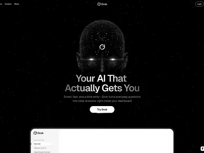 Concept Hero Section for Grok animation app branding clean concept design hero hero section illustration landing page logo modern motion graphics ui ui design