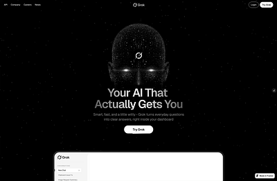 Concept Hero Section for Grok animation app branding clean concept design hero hero section illustration landing page logo modern motion graphics ui ui design