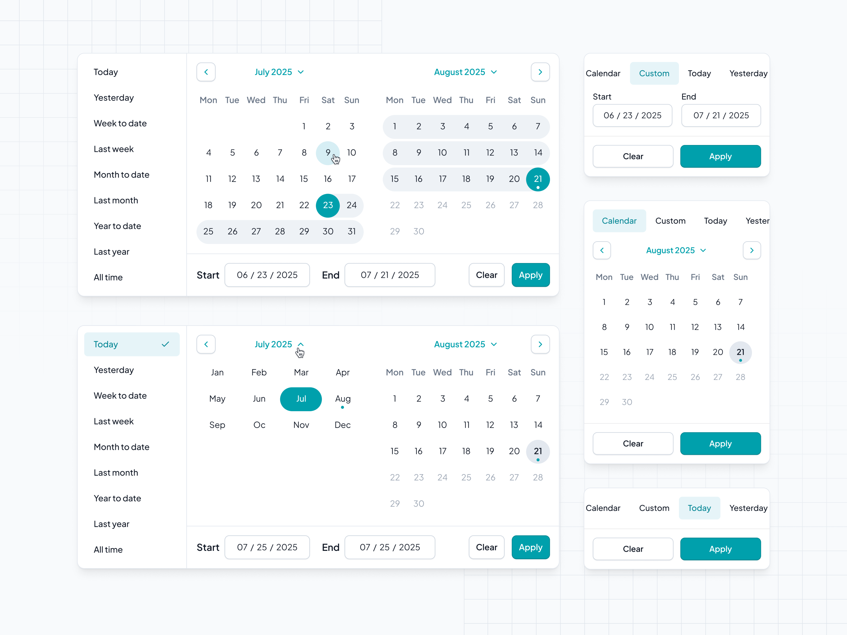 Date picker (calendar / HelloGov) availability calendar calendar picker calendly crm daily planner date date picker date range day month monthly picker range report reporting date schedule stripe week weekly planner