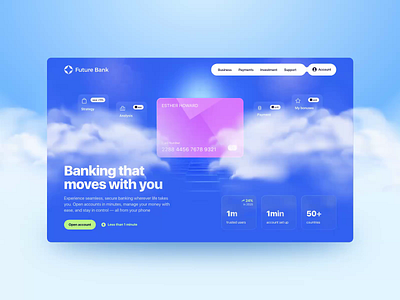 Banking Landing Page | Banking | Landing Page | Fintech Design animation banking banking design banking landing page finance fintech fintech design fintech landing page landing page landing page design payment product design transaction ui ux wallet web design web interface design web responsive design website website design
