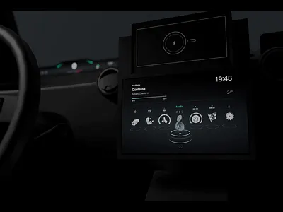 Vehicle Interface DriveCore 3d animation blender car climate controls drive entertainment gear graphic design icon interface interior media speedometer ui vehicle