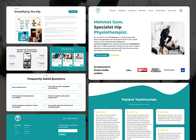 Specialist Hip Physiotherapy Website – Modern UI/UX designer landingpage ui ux uxui webdesign