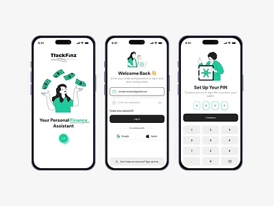 Trackfinz Personal Finance & Budgeting App finance mobile ui