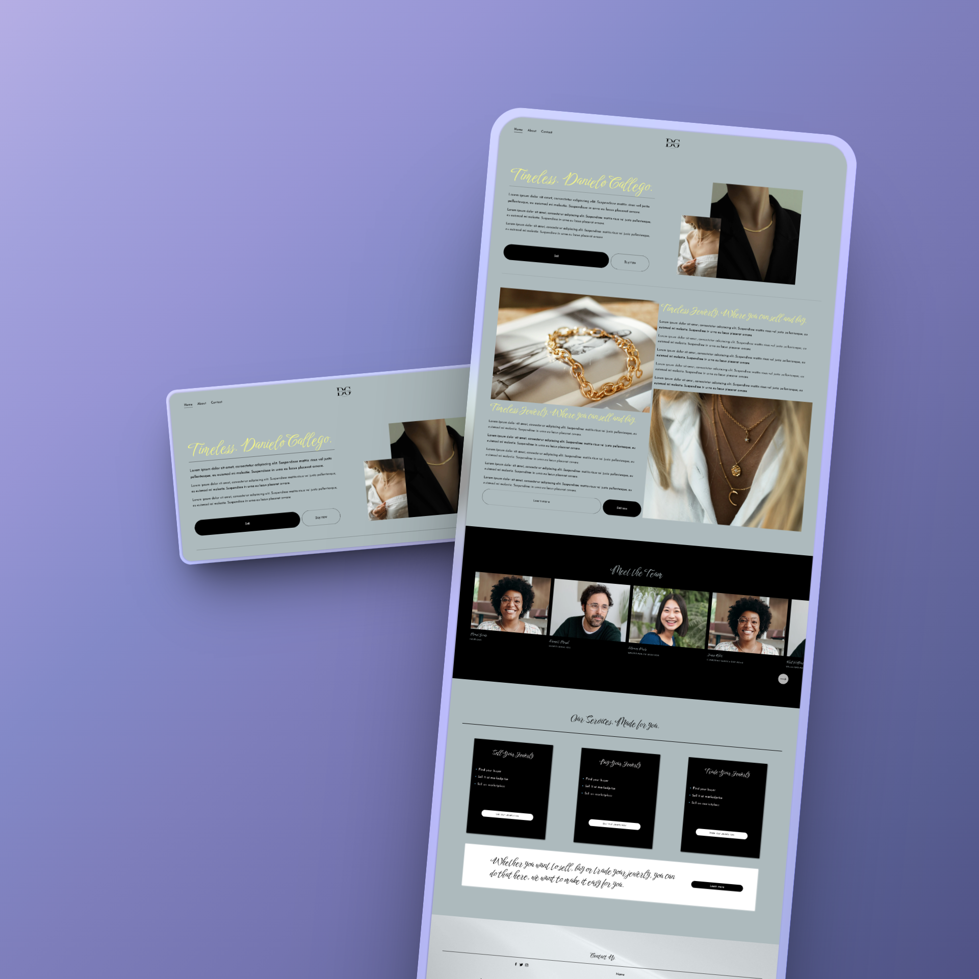 Daniel Gallego is a Squarespace Website created for jewerly branding seo squarespace ui ux web design website