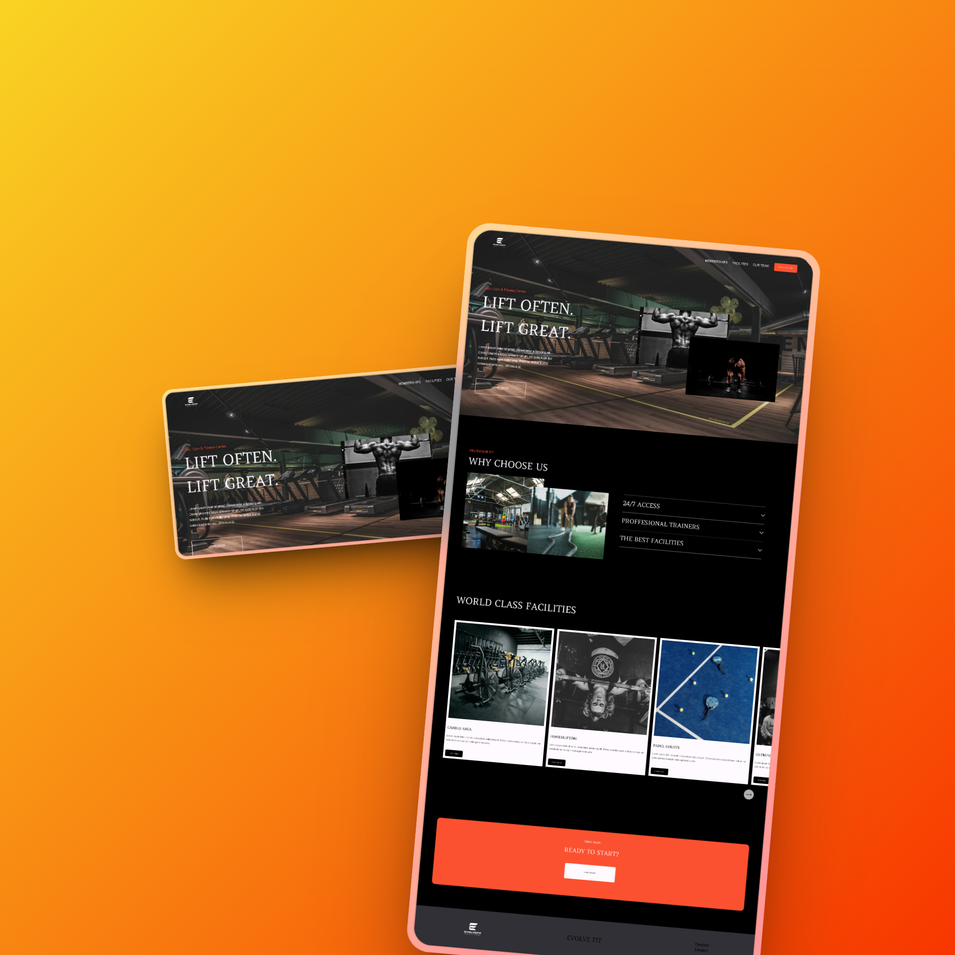 Evolve Fit is a Squarespace Website created for training centre branding seo squarespace ui ux web design website