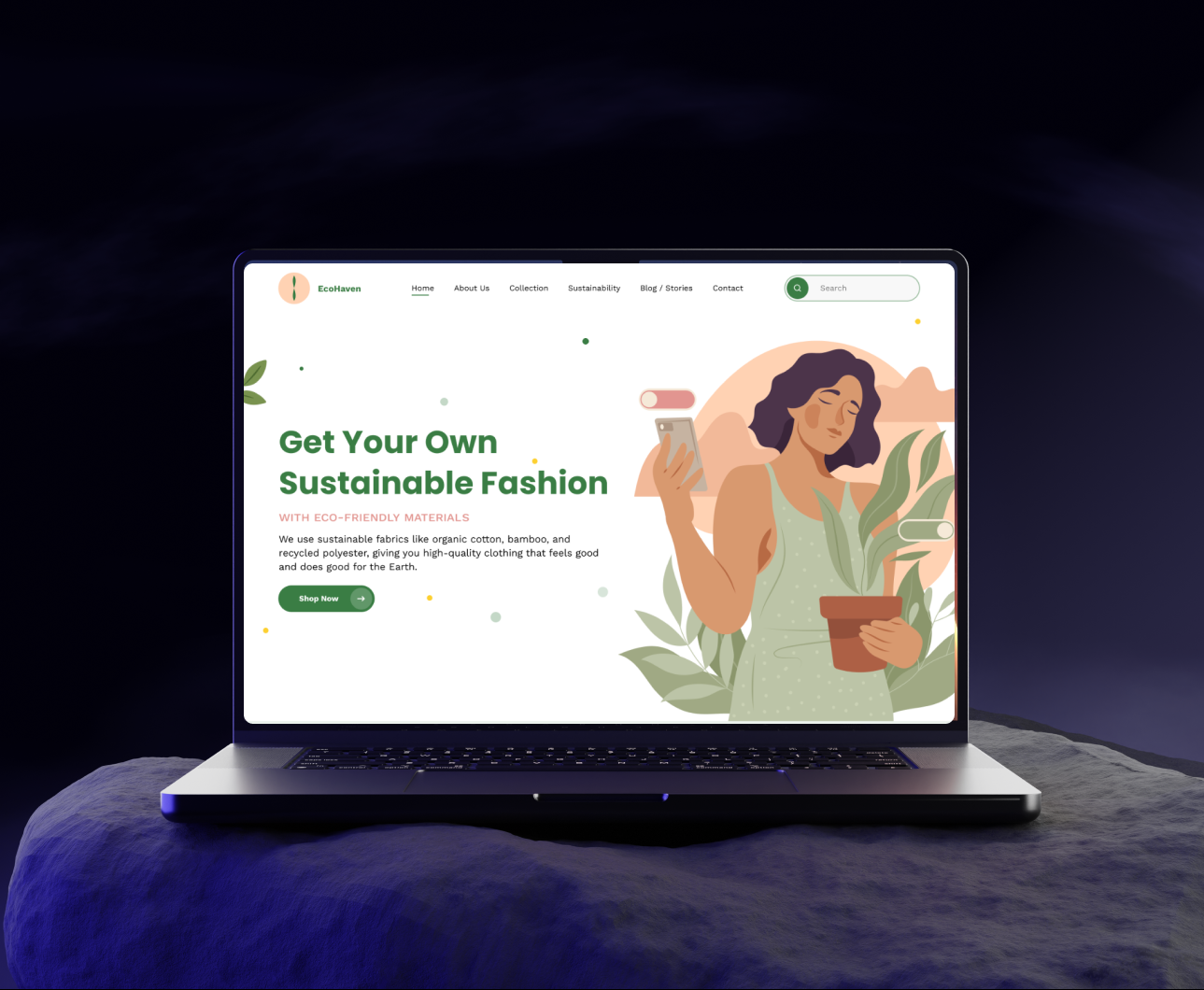 Eco Fashion Website - Modern UX/UI Design in Figma app design clean design ecommerce websit fashion website figma jfn landi landing page minimal ui mobile app design responsive design saas design ui ui design ux ux design web design website website design wordpress