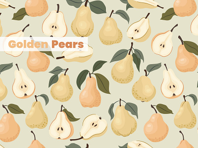 Golden Pears – Seamless Pattern set autumn pattern autumn vibes botanical cozy cute fall design flat illustration food fruit pattern graphic design minimal organic pear pear illustration pear pattern seamless pattern vector art vector illustration vector pattern wrapping paper