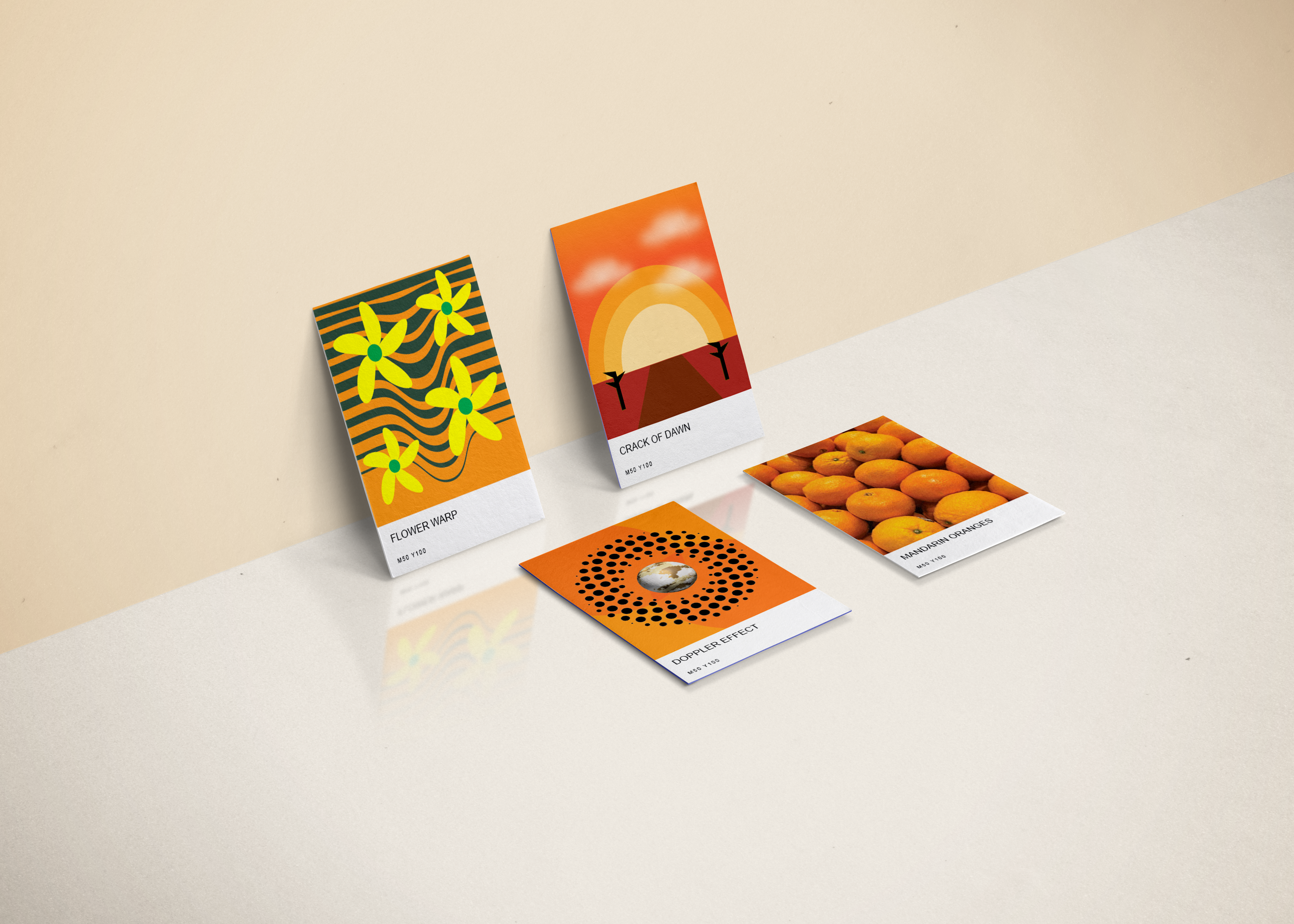 Custom A6 Colour Cards abstract artwork card colour graphic design illustration illustrator orange