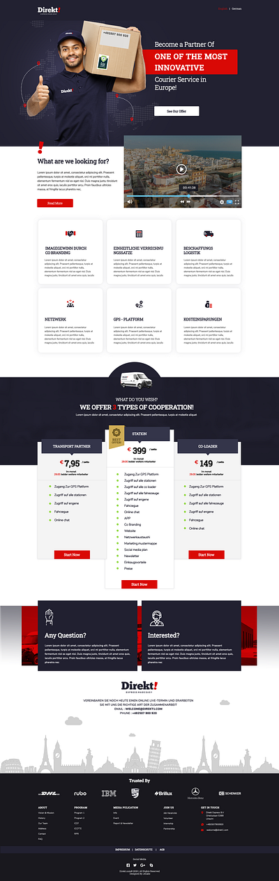 Direkt – Transport & Delivery Service Web UI branding graphic design logo ui