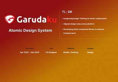 Garudaku Atomic Design System atomic dashboard design design system esports gaming ui kit ux