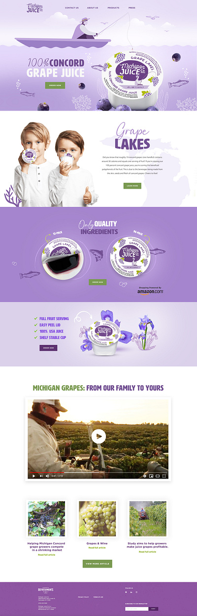 Michigan Juice – Fresh Beverage Web Design 3d branding graphic design ui