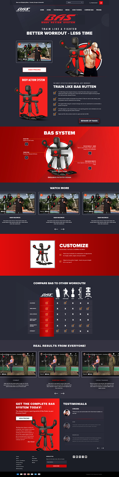BAS – Body Action System Website Design 3d branding graphic design ui