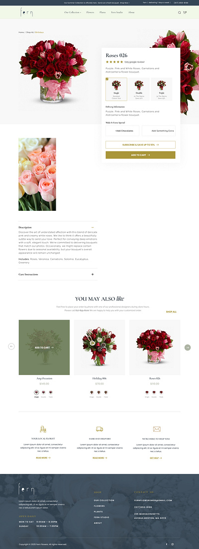 Flower Shop Website – Product Page Concept branding graphic design logo ui
