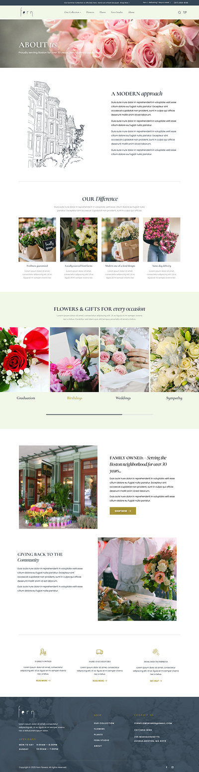 Fern - About page concept branding graphic design ui