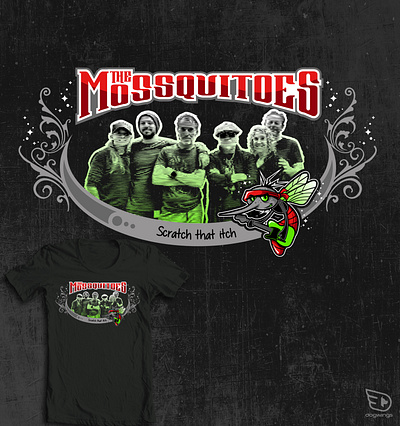 Band tee design band tshirt chipdavid dogwings drawing mosquito rock vector