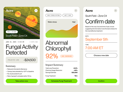 AI Agricultural App ai app b2b brand brand design branding data farm modern product product design saas ui