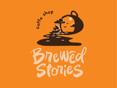 Brewed Stories logo coffee branding
