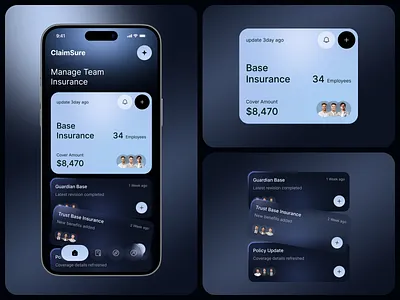 AI Insurance Management App app design business hr app hr management human resources insurance insurance app insurance management management mobile mobile app productivity app saas team management ui ux