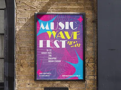MusicWave Fest Poster Design advertisting artwork festival graphic design illustration illustrator jpop music poster design visual art
