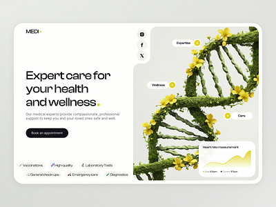 Medi - Medical Clinic Landing Page cleanui clinic concept healthcare medical modern ui uidesign uiux ux webdesign website