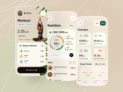 Wellness App – Fitness, Nutrition app app design design fitness fitness app health mobile mobile app nutrition ui ux wellness yoga