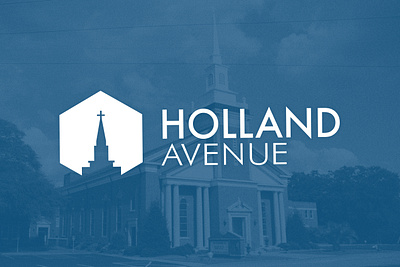 Holland Avenue Church Brand brand package branding church brand church building church logo clean cross design graphic design spire steeple