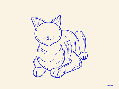 Line art Cat animal cat cute design download flat design free graphic design illustration procreate