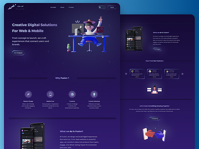 Personal Website Landing page case study dark dark website glass gradient landing landing page page personal website prototype ui uiux ux website