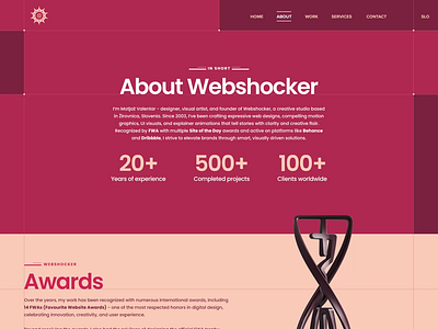 About [ Webshocker ] about agency animation artist awards clients intro studio ui ux web design webshocker website