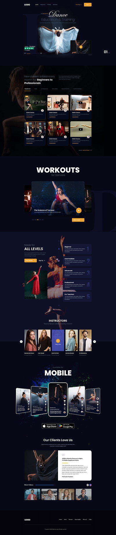 Dance Academy-Education & Training design designs ui uidesign uidesigns uiux website