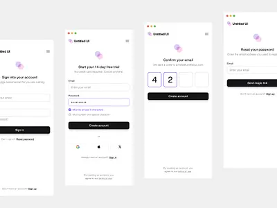 Onboarding — Untitled UI 2fa create account onboarding reset password sign up signup ui design web design