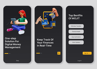 See where your money goes daily. app design illustration ui