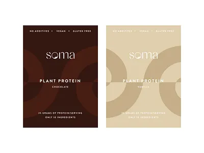 soma - Plant Protein Logo + Packaging Design abstract brand identity logo logo design modern plant protein plant protein packaging protein protein packaging soma somatic wellness wellness packaging wellness product