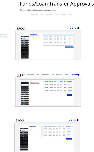 Desktop - Commercial User - Pending Transfers and Approvals banking software credit loans loan application