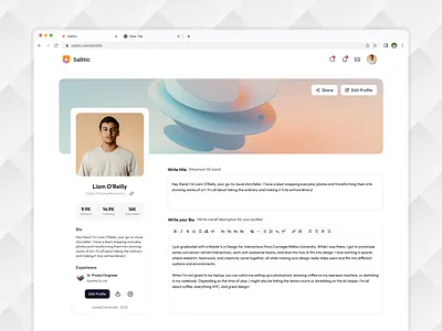 Profile editor UI design branding creative design peofile editor profile profile ui ui ui design uiux web ui website website design