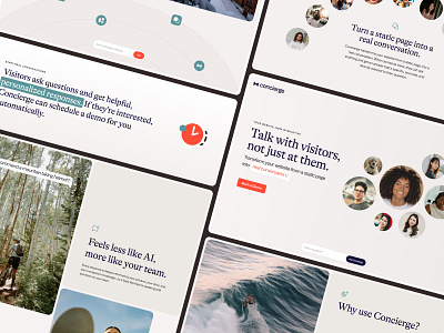 Concierge Style Exploration ai branding component design desktop illustration landing page layout lifestyle marketing page product typography ui ux web